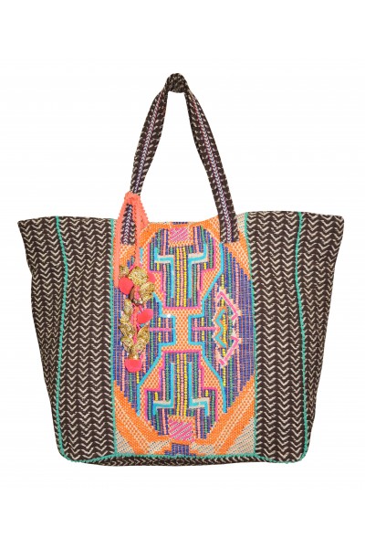 Vibrant Beadwork Jacquard Bag